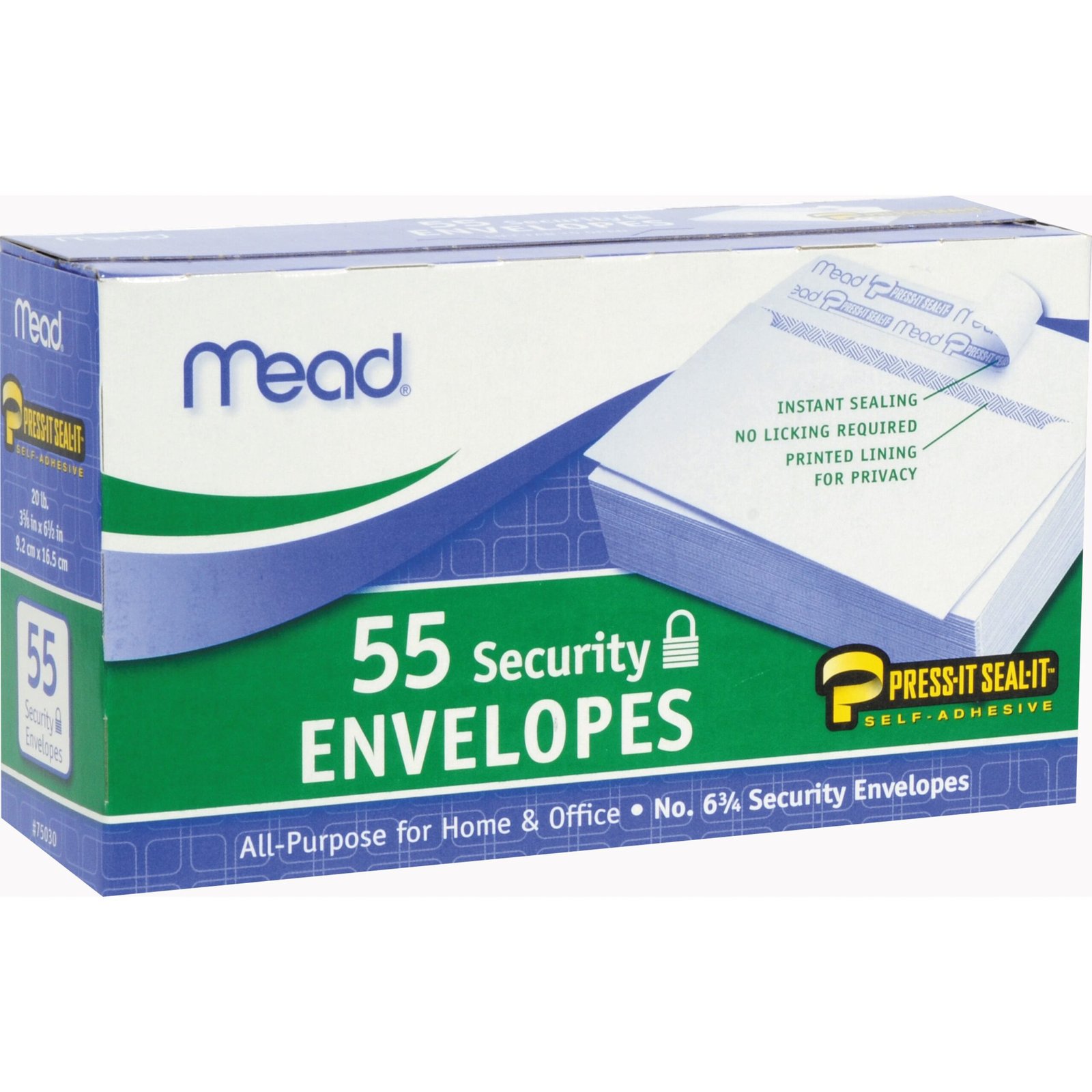 Mead Press-It Seal-It #6 3/4 Security Envelopes,